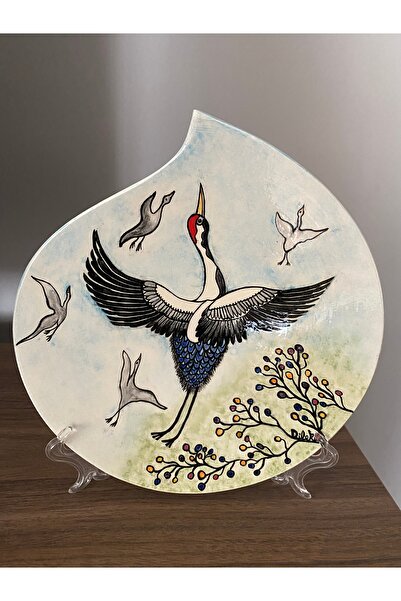 Gesto seramik Stork Bird China Handmade Plate