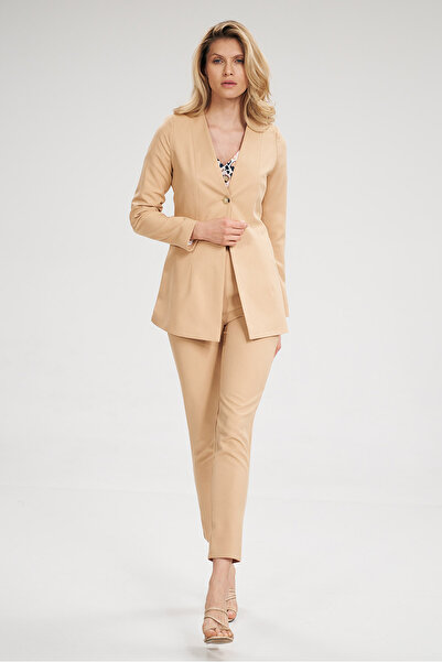 Figl Beige two-button jacket for women - M694 size XL