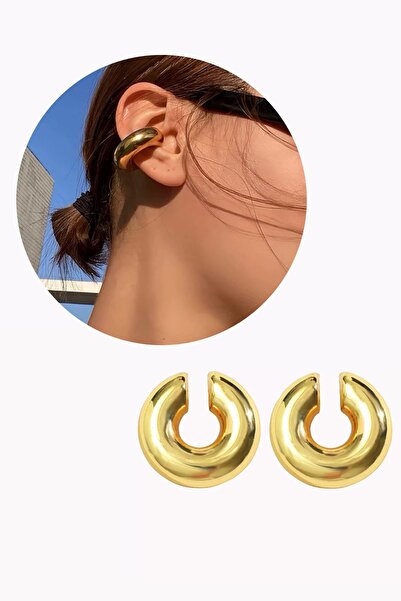 TAKIŞTIR Altın Renk Çelik Ear Cuff (Çift)