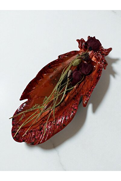 Pelince Epoxy Handmade Feather Serving Tray |   Jewelry Tray & Keychain Organizer |   24 cm