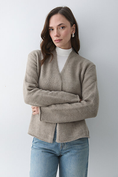 Laluvia Light Mink Belted Cardigan - 241084