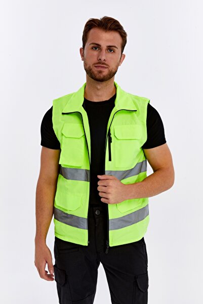 Uniprom Engineer Vest Executive Warning Vest Nora Model Reflective Neon Green