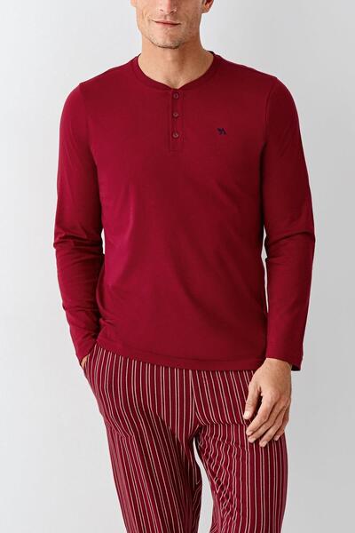 Arnetta Uzunkol Kuutulu Men's Pajama Set, 100% Cotton, Big Size Men's Pajama Set