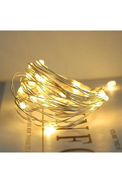 Flippy Șir de luminițe de Crăciun, 100 LED-uri, alimentat cu baterii și telecomandă (8 funcții), 10 m, alb cald