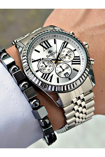 Bentini Men's Wrist Watch – Functional, Steel Band, Waterproof, 2-Year Warranty