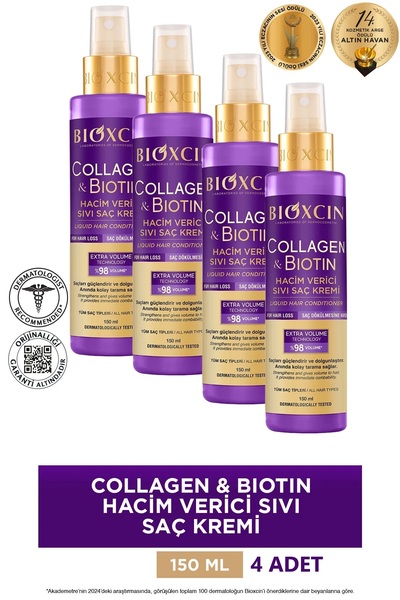 Bioxcin Collagen Biotin Volumizing Liquid Conditioner 4X150Ml