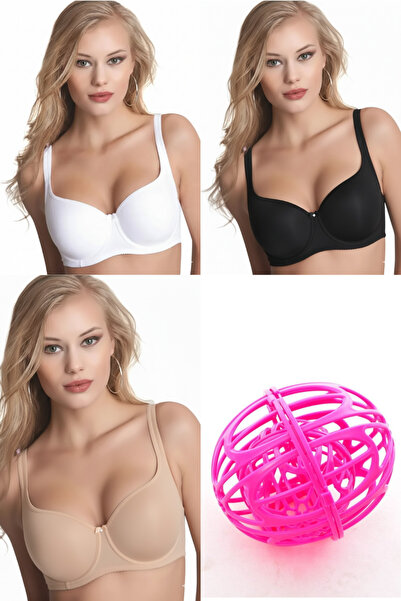 Le Jardin 9720 Amanda 3-Piece Eco Pack (Black-White-Tan) + Gift Bra Set