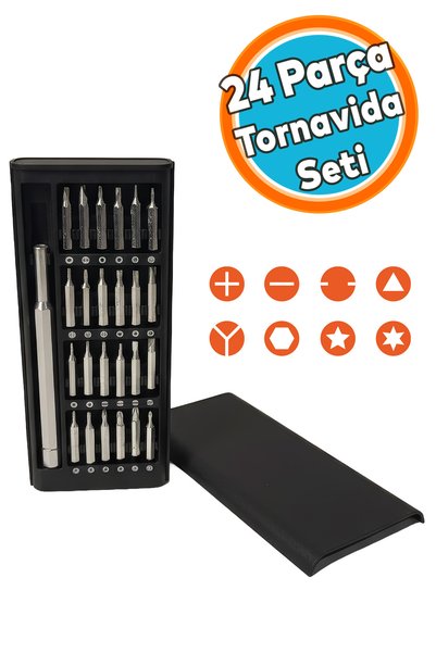 NZB Mini 24 Parça Tornavida Seti Hassas Mıknatıslı Bilgisayar Telefon Elektro...