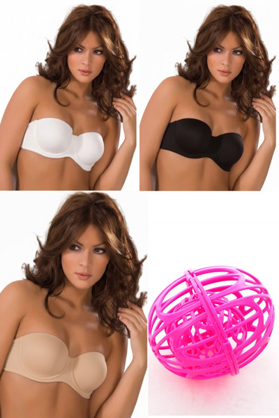 Le Jardin 7035 Bonnie 3-Piece Eco Pack (Black-White-Tan) + Gift Bra Set