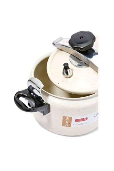 ALSAIF Al Saif Granite and Aluminum Pressure Cooker, Size: 8 Liters, Color: Pearl White, Model: K98008/PW