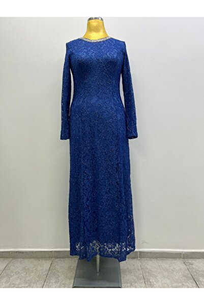 GÖKMEN GİYİM Simli Dantel Taş İşleme Detaylı Tesettür Abiye Elbise 2167