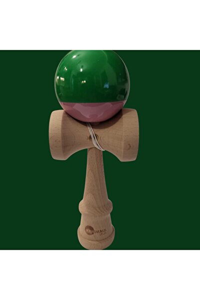 Kendama USA Kendama originală din lemn de 19 cm cu bilă roz și verde lucioasă