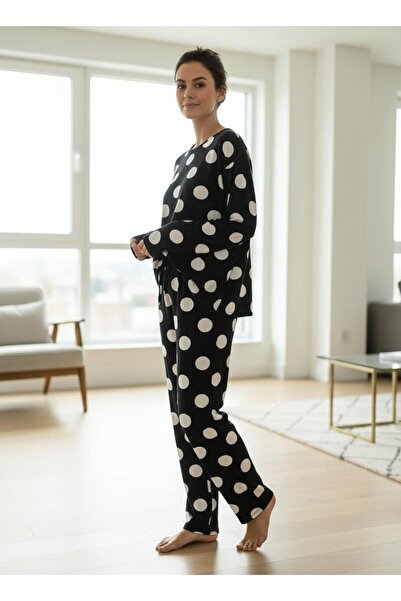 Merlot Point Patterned Viscose Bottom and Top Set