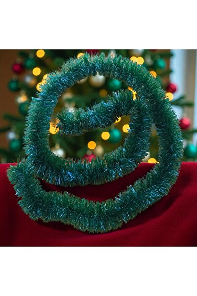 Kuzey 2 Meters Matte Dark Green Christmas Neck Glitter Dark Green Soft Neck G...