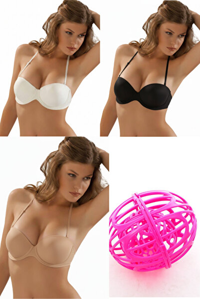 Le Jardin 7042 Ivonne 3-Piece Eco Pack (Black-White-Tan) + Gift Bra Set