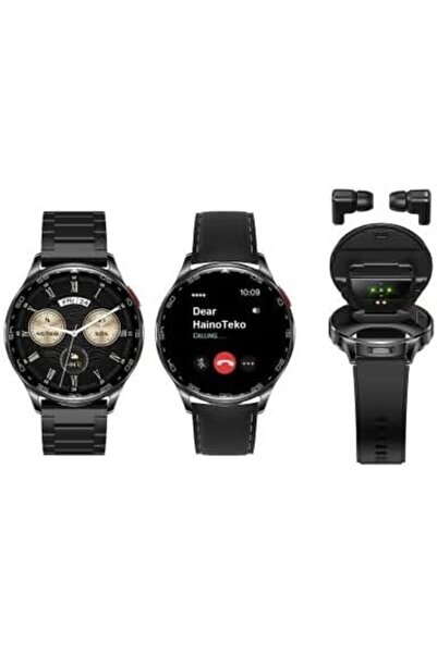 HAINOTEKO ST-7 Waterproof Smart Watch with Integrated Earbuds (Black)