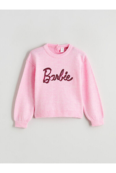 LC Waikiki Pulover pentru fete Barbie roz cu imprimeu