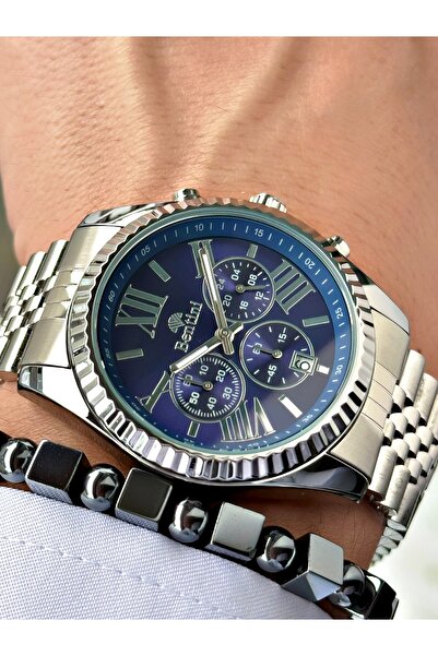 Bentini Men's Wrist Watch – Functional, Steel Band, Waterproof, 2-Year Warranty
