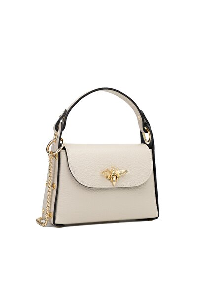 Posete Fagaras Alma Leather Purse - Beige, Casual Bag Made of Genuine Leather, Handbag, Bags