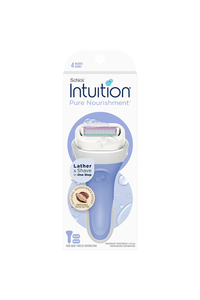 INTUITION Schick Women's Razor With Organic Cocoa Butter Pure Nourishment - 4 Blades