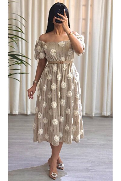 SELSAL Off-shoulder midi dress