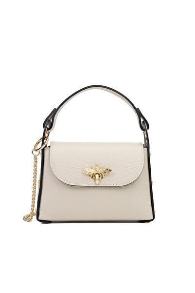 Posete Fagaras Alma Leather Purse - Beige, Casual Bag Made of Genuine Leather, Handbag, Bags