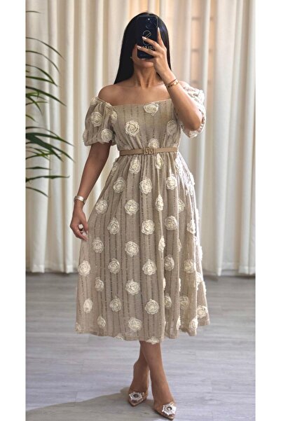 SELSAL Off-shoulder midi dress