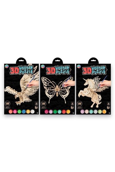 Pictorul Fericit Creative wooden set, assemble and paint 3D butterfly, Grafix