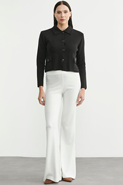 Sementa Buttoned Pocket Detailed Knitwear Jacket - Black