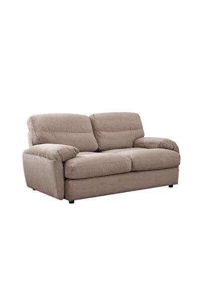 Danube Home Fred 2 Seater Fabric Sofa - Light Brown, Engineered Wood, 186x104.5x91cm, 2 Years Warranty