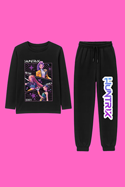 MECH BUTİK K-Pop Demon Hunters Hunterix Комплект с дълъг ръкав от памук и панталони Комплект с горна и долна част