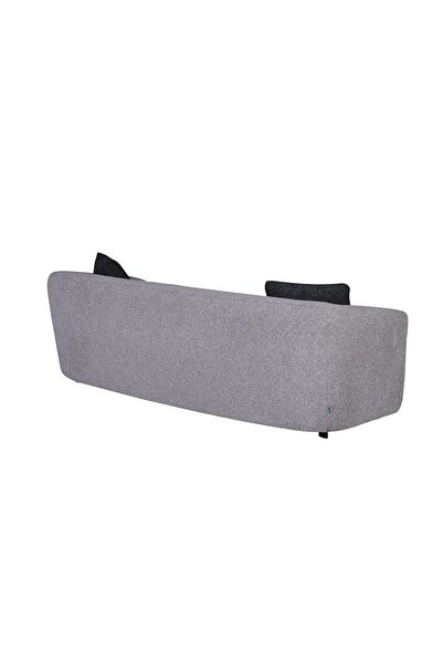 Danube Home Lucio 3 Seater Fabric Sofa - Grey, Solid Wood Frame, 233x95x71cm, 2 Year Warranty, Stylish Comfort