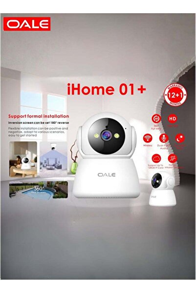 OALE iHome 01 360° Security Camera with Dual Tracking, Motion Detection, Night Vision, Audio Support