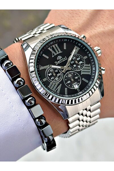 Bentini Men's Wrist Watch – Functional, Steel Band, Waterproof, 2-Year Warranty