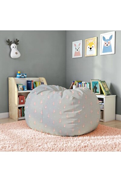 Danube Home Bunny Washable Bean Bag Chair with Zipper Closure - 50x80 cm, Multi-Color Canvas, 1-Seater