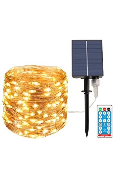 Danex Christmas light string, 100 LEDs, 12 m, outdoor, solar-powered, warm white,
