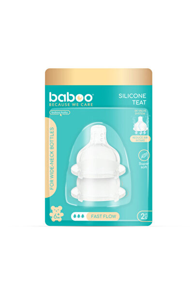 Baboo Premium Silicone Teat with Anti-Colic Technology with 3 Baboo Valves - ...