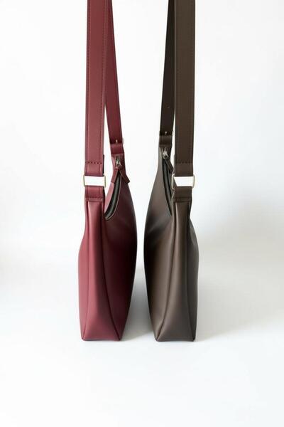 CELESTIAL COLLECTION 2-Pack Large Size Single Strap Baguette Stylish Bag (Acikahve and Bordo)