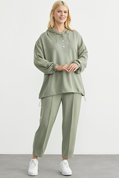 Sementa Scuba Oversized Tunic Tracksuit Set - Pistachio Green