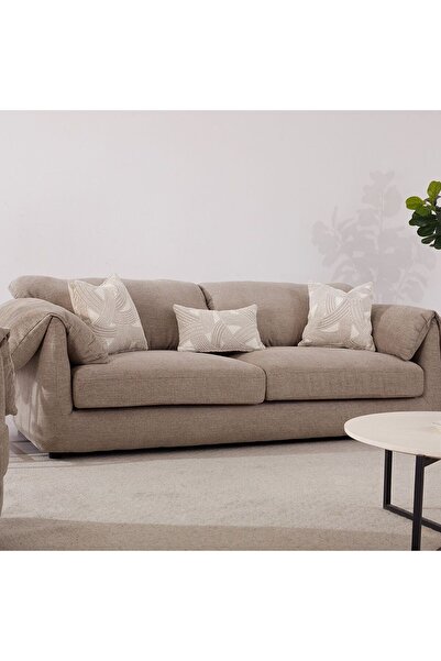 Danube Home Khiara 3 Seater Fabric Sofa - Grey, Engineered Wood, 240x97x80cm, 2 Years Warranty, Stylish Comfort