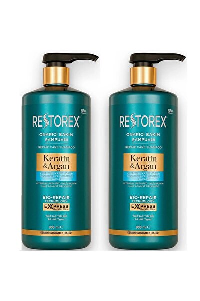 Restorex Keratin Argan Onarıcı Bakım Şampuanı 900 ml 2 ADET