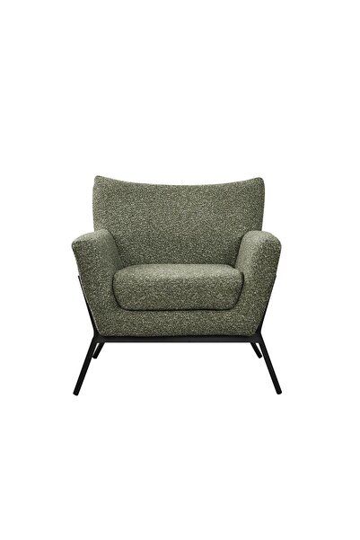 Danube Home Taelon 1 Seater Fabric Sofa - Olive Green, Solid Wood & Metal Frame, 2 Year Warranty, 75x79x78cm