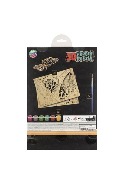 Pictorul Fericit Creative wooden set, assemble and paint 3D butterfly, Grafix
