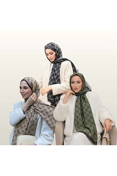 DeRosa طقم شال جاكار مزدوج الجوانب، طقم هدايا من 3 شالات