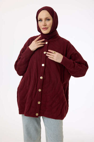 My City 44034 - Stylish Comfortable Buttoned Soft Women's Knitwear Long Cardigan