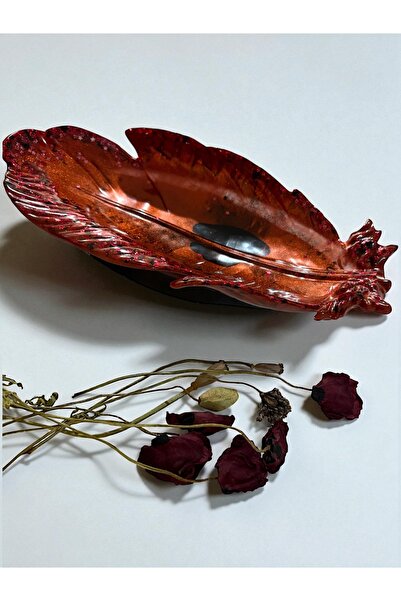 Pelince Epoxy Handmade Feather Serving Tray |   Jewelry Tray & Keychain Organizer |   24 cm