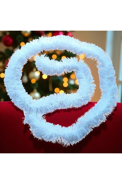 Kuzey 2 metri de ghirlandă de gât albă, mată, cu zăpadă, pentru Crăciun, ghir...