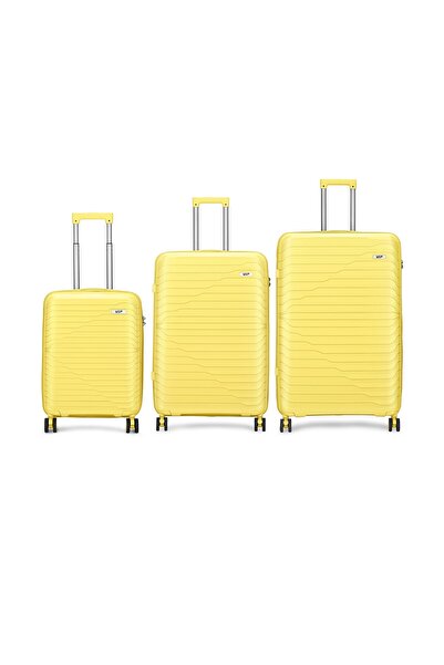 Vip Tourage Set of 3 Polypropylene Hard Sided 4-Wheeler Spinner Trolley Bag with TSA Lock