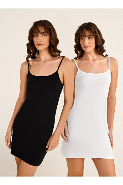 FAV طقم من قطعتين - فستان انزلاقي بحزام قابل للتعديل