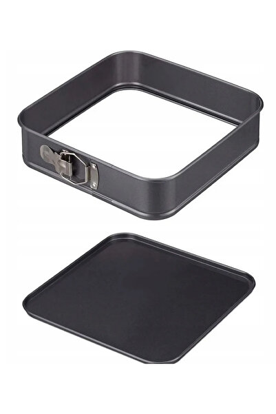 zola Set of 3 baking trays, different sizes, non-slip, removable bottom, square shape, black
